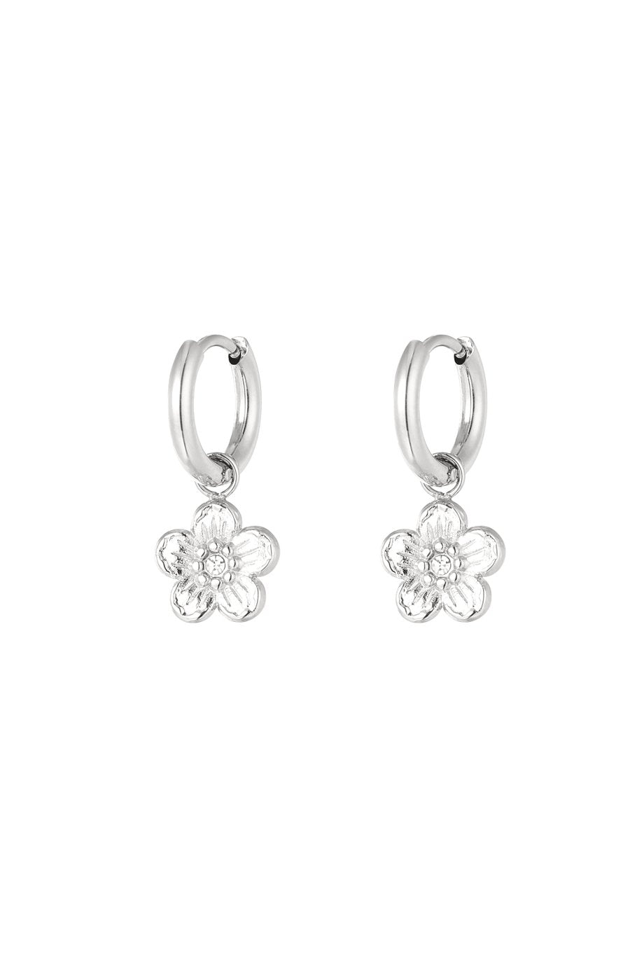 Tiny Flower With Rinestone Silver (1 Piece)