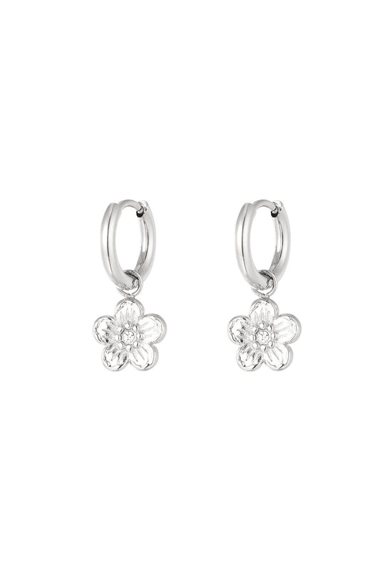Tiny Flower With Rinestone Silver (1 Piece)