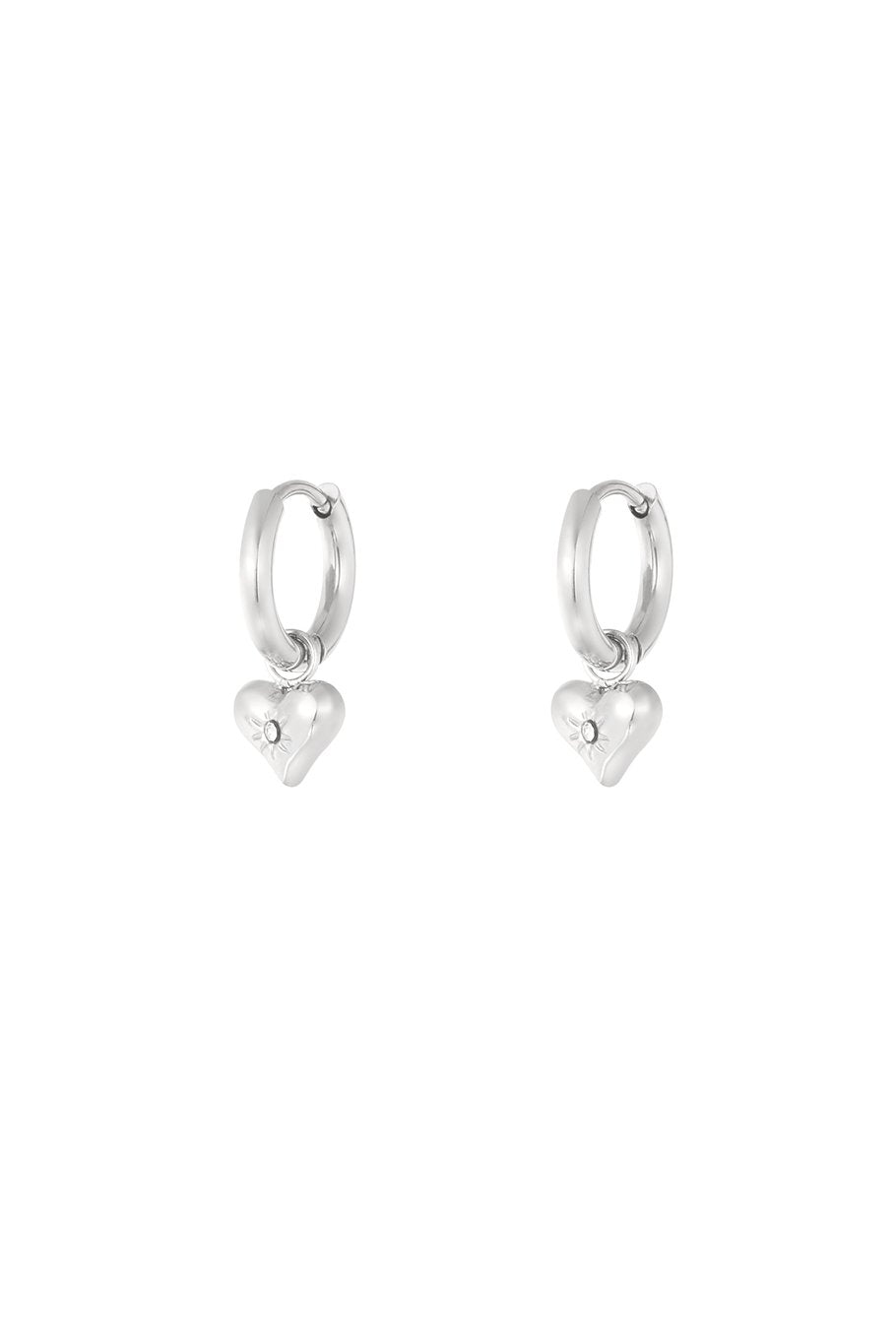 Tiny Heart With Rinestone Silver (1 Piece)