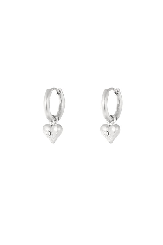 Tiny Heart With Rinestone Silver (1 Piece)