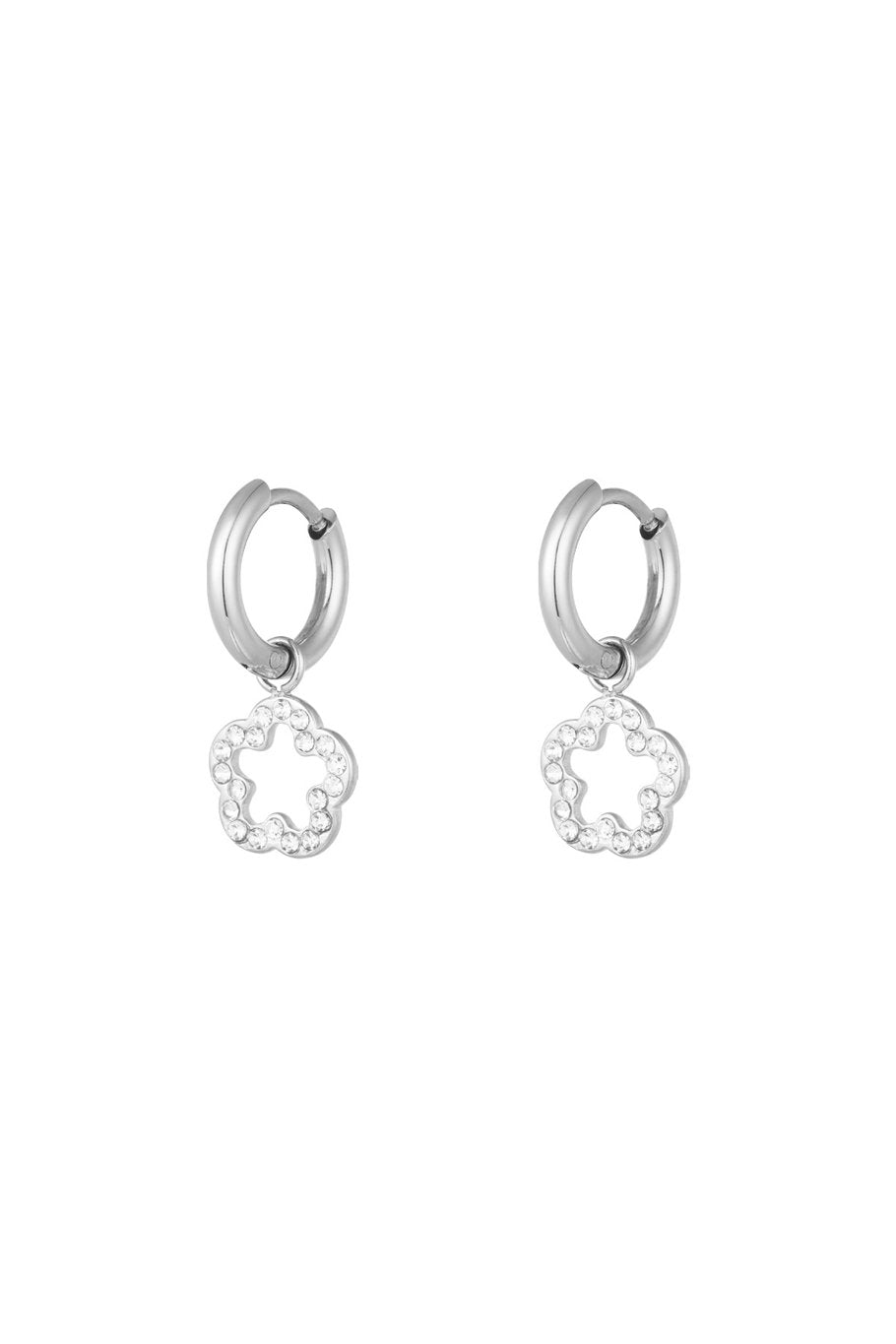 Rinestone Flower Silver (1 Piece)