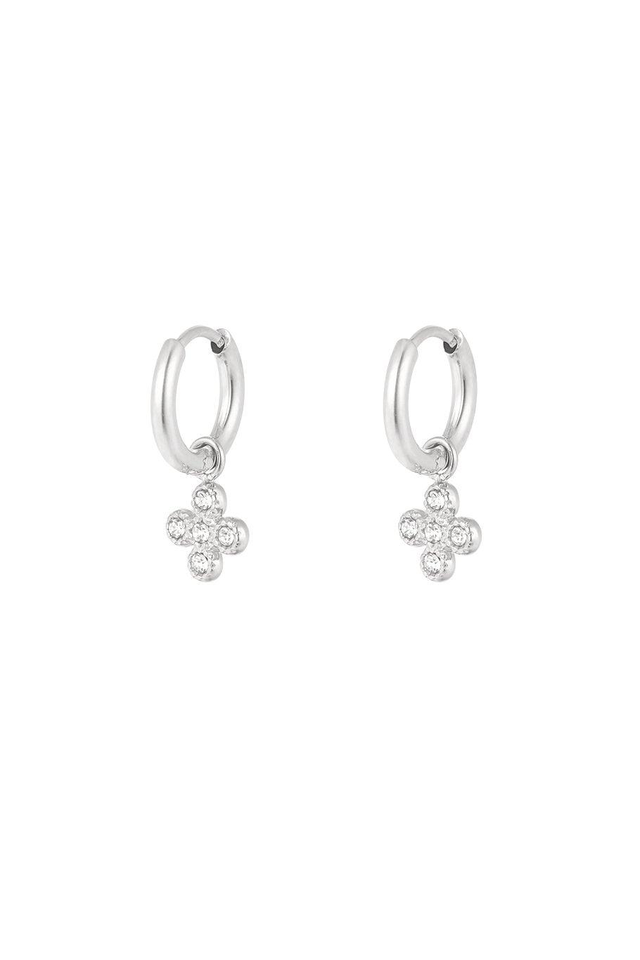 Rinestone Flower Silver (1 Piece)