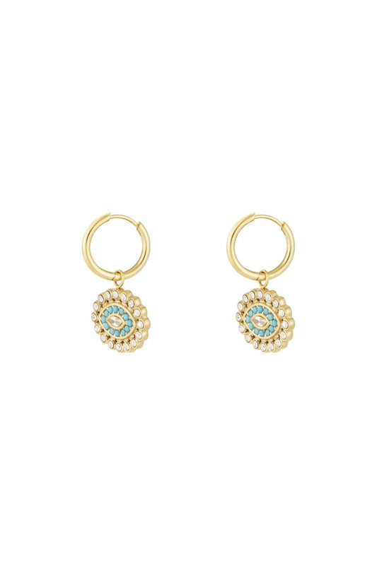 Turquoise Rinestone Eye Gold (1 Piece)