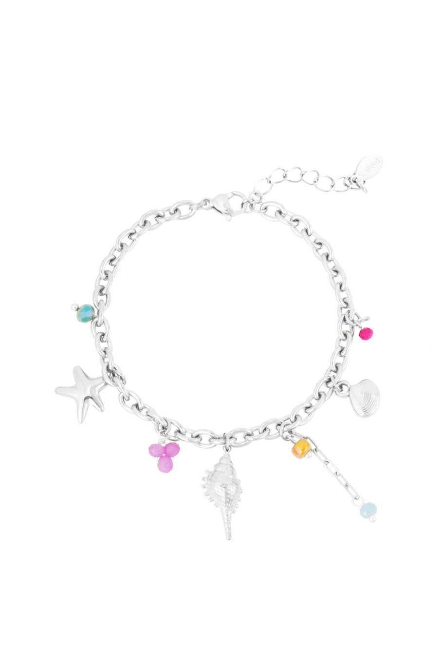 Charm Bracelet Beach Multicolor Big Chain Silver