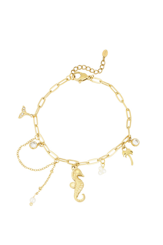Charm Bracelet Seahorse Gold