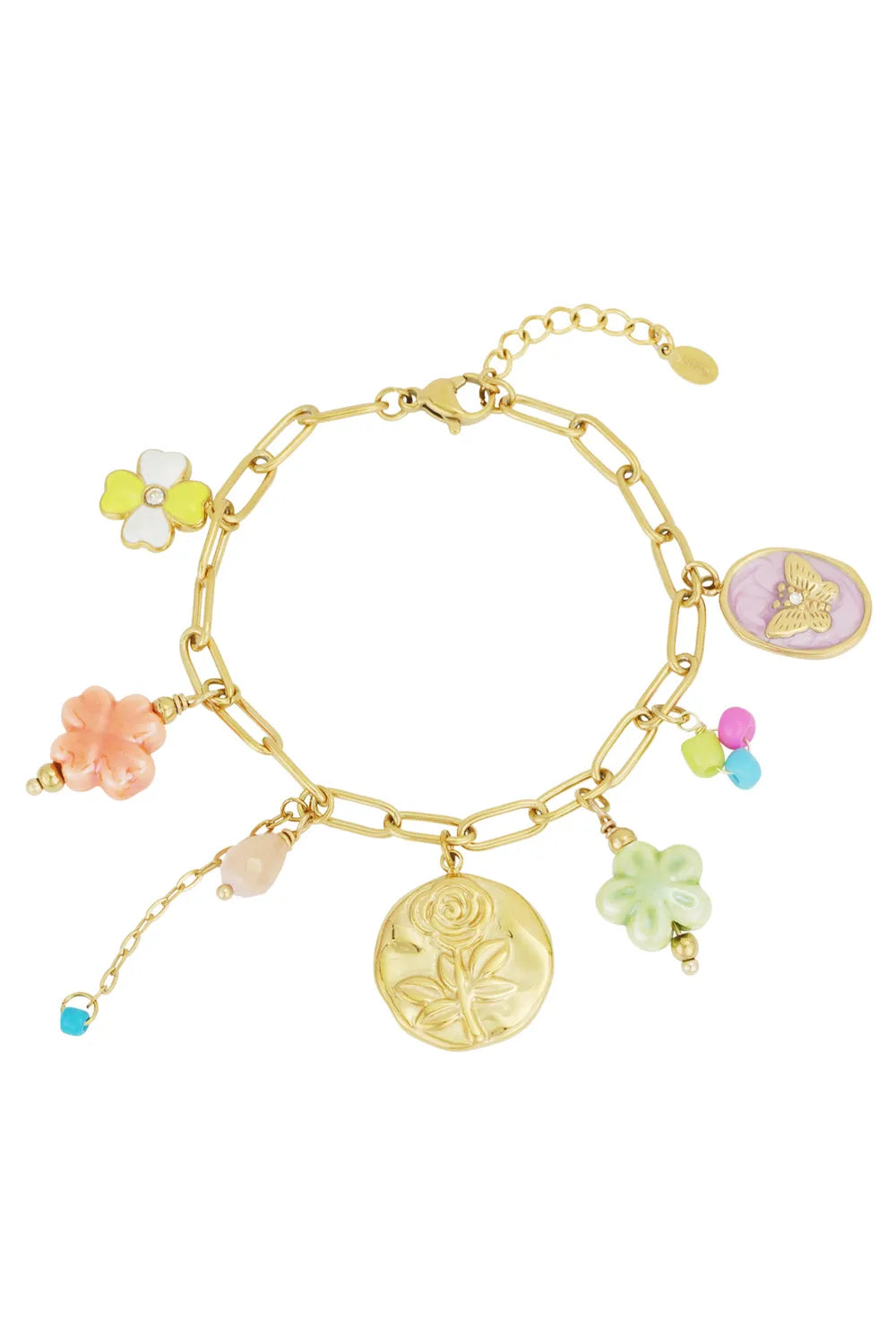 Charm Bracelet Rose Flower