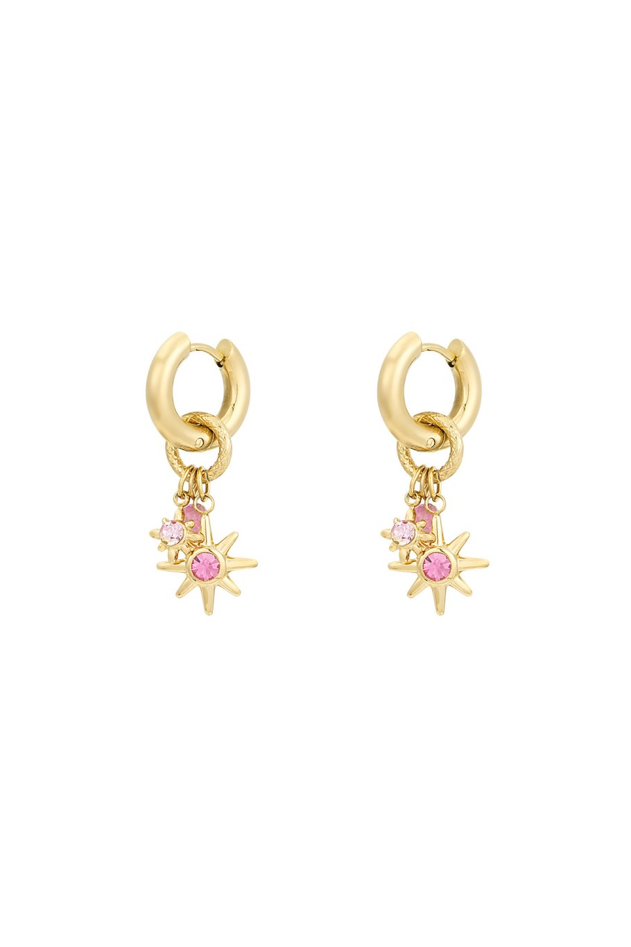Pink Rinestone Stars Gold (1 Piece)