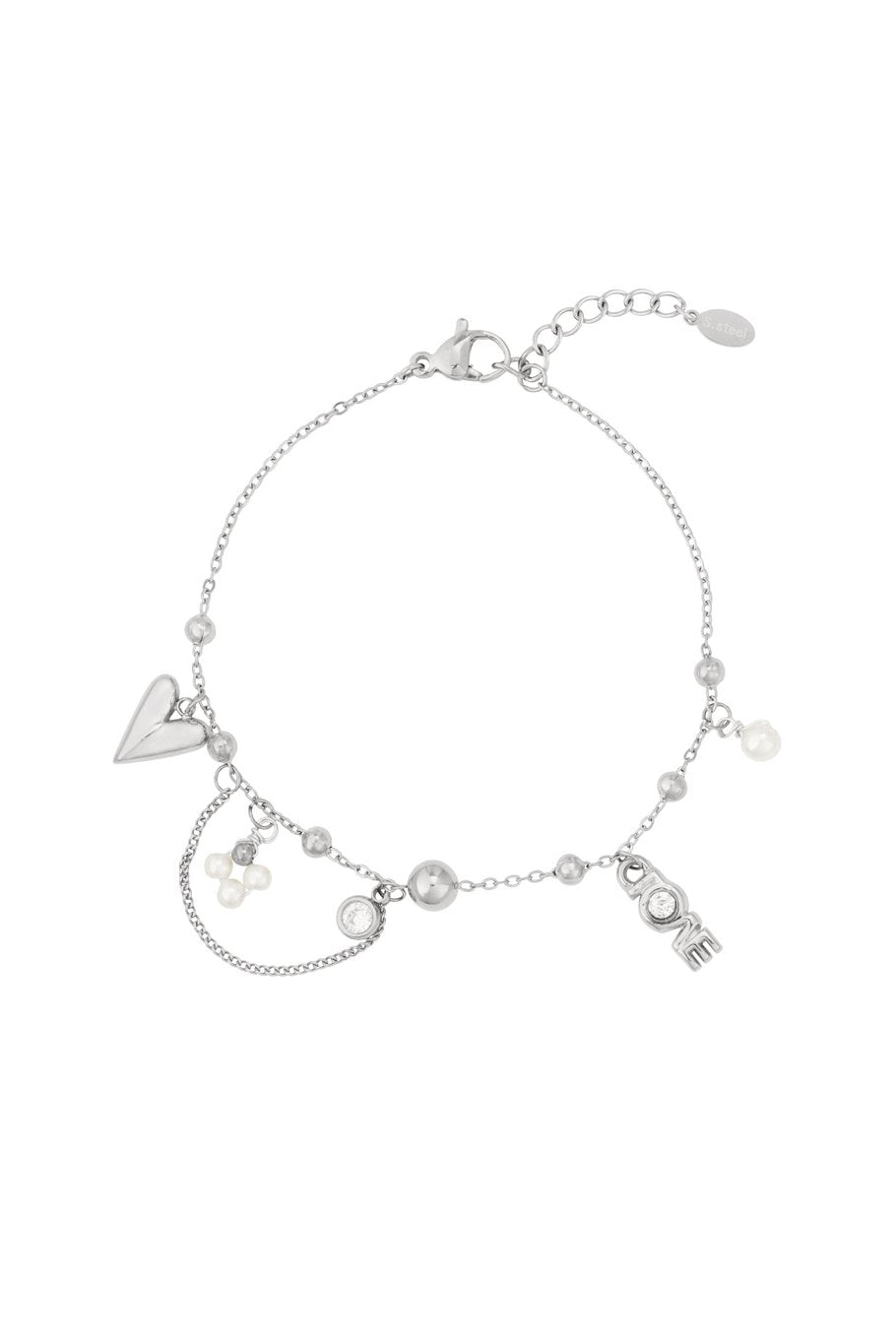 Charm Bracelet Love Silver