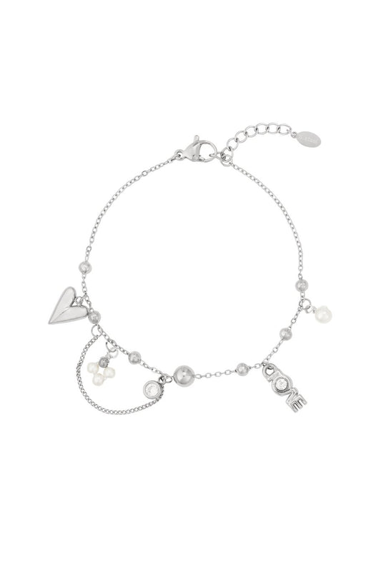 Charm Bracelet Love Silver