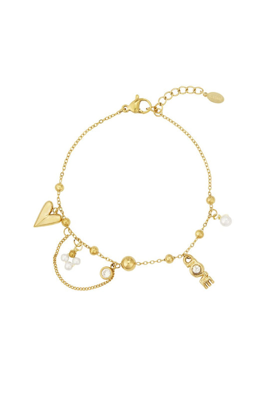 Charm Bracelet Love Gold
