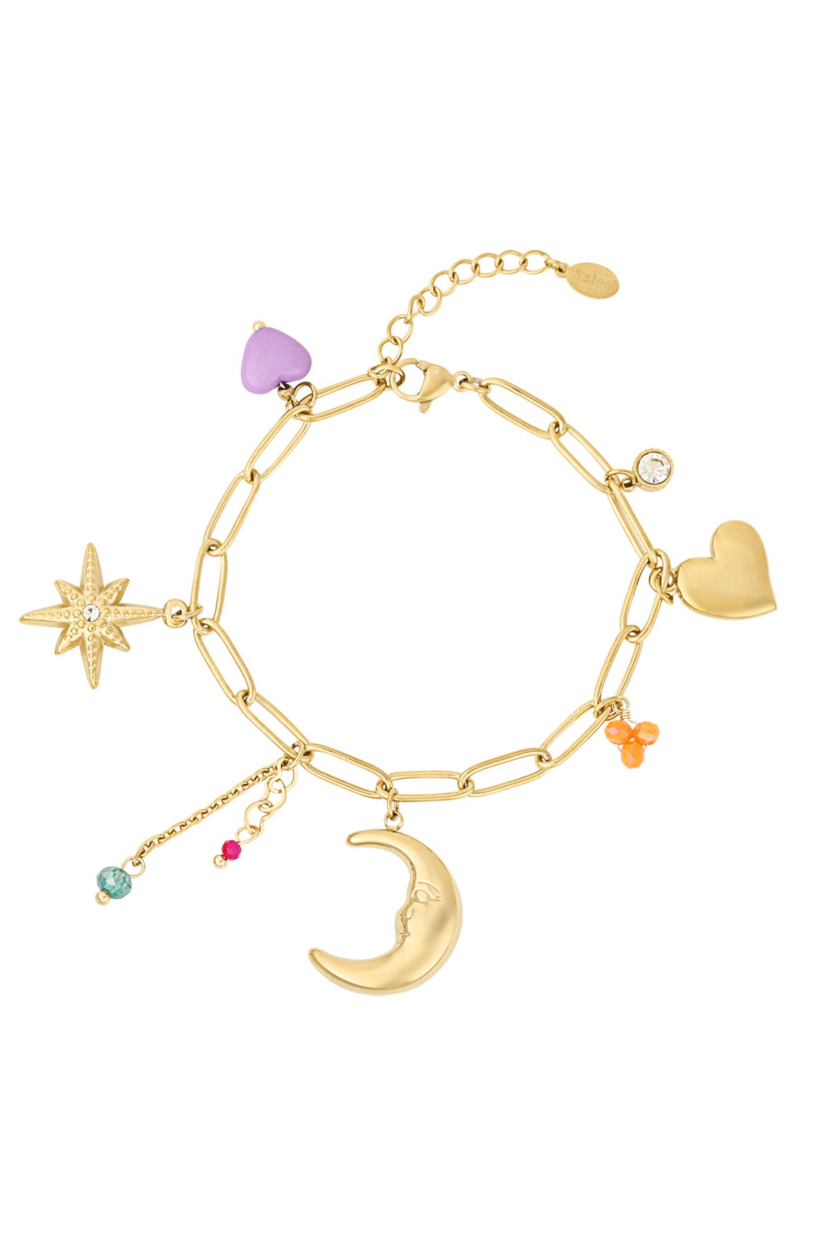 Charm Bracelet Moon & Stars Colorful