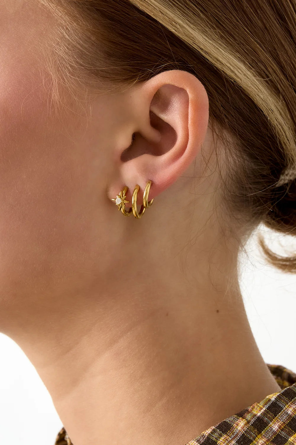 Rhinestone Polestar Hoop Gold (1 Piece)