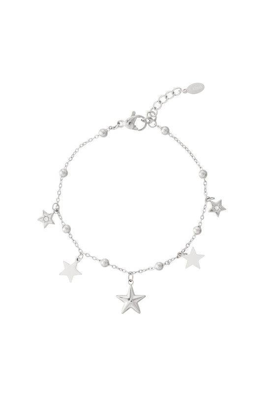 Charm Bracelet Stars Silver