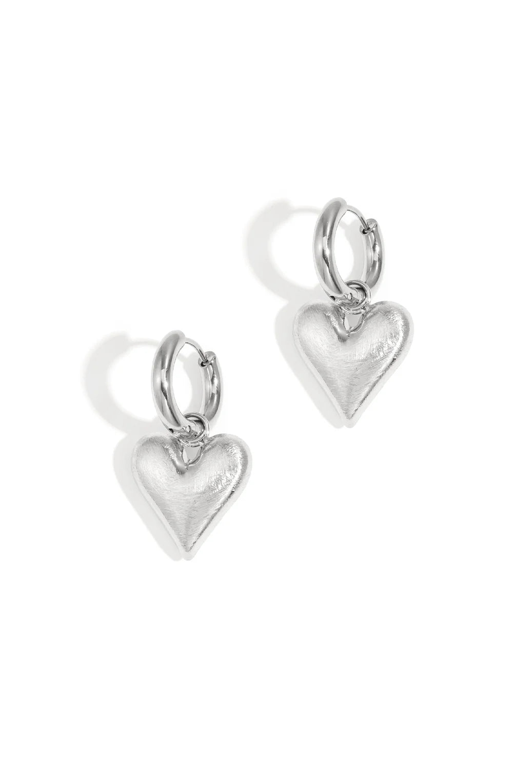 Big Brushed Heart Silver (1 Piece)