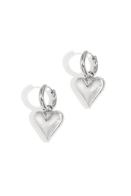 Big Brushed Heart Silver (1 Piece)