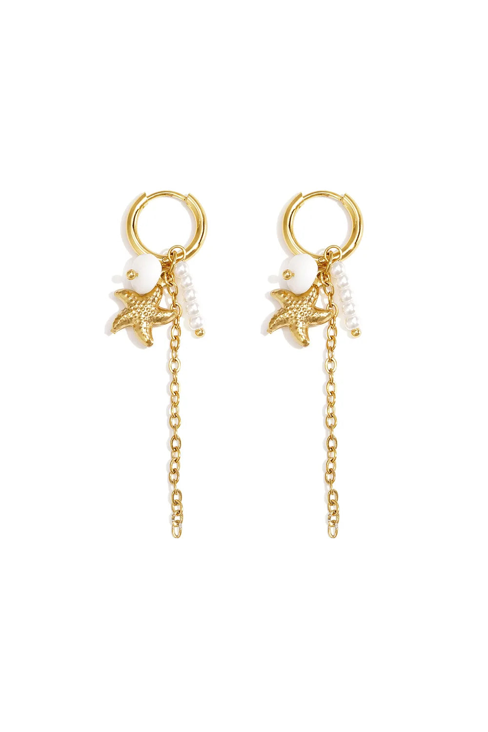 Long Starfish Pearls White (1 Piece)