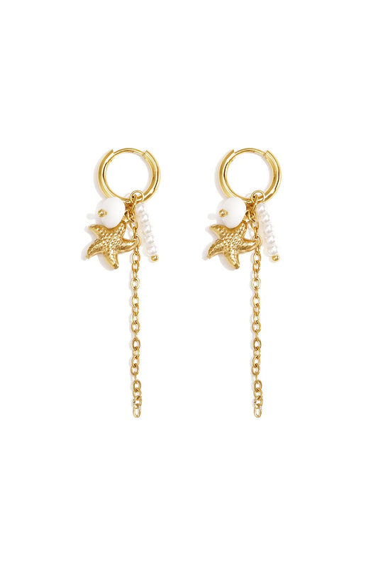 Long Starfish Pearls White (1 Piece)