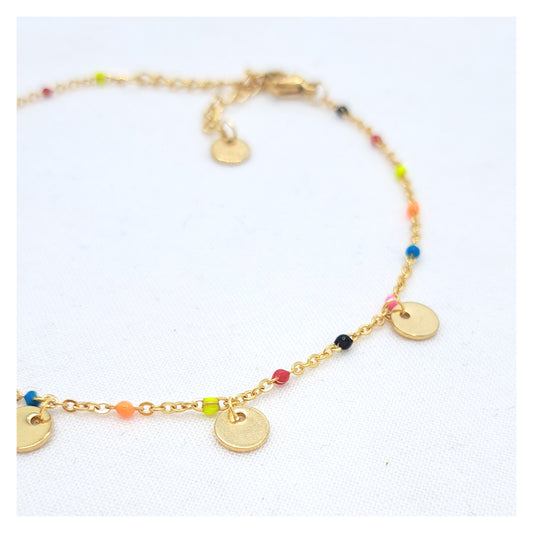 Bubble Anklet with pendants - Multicolor