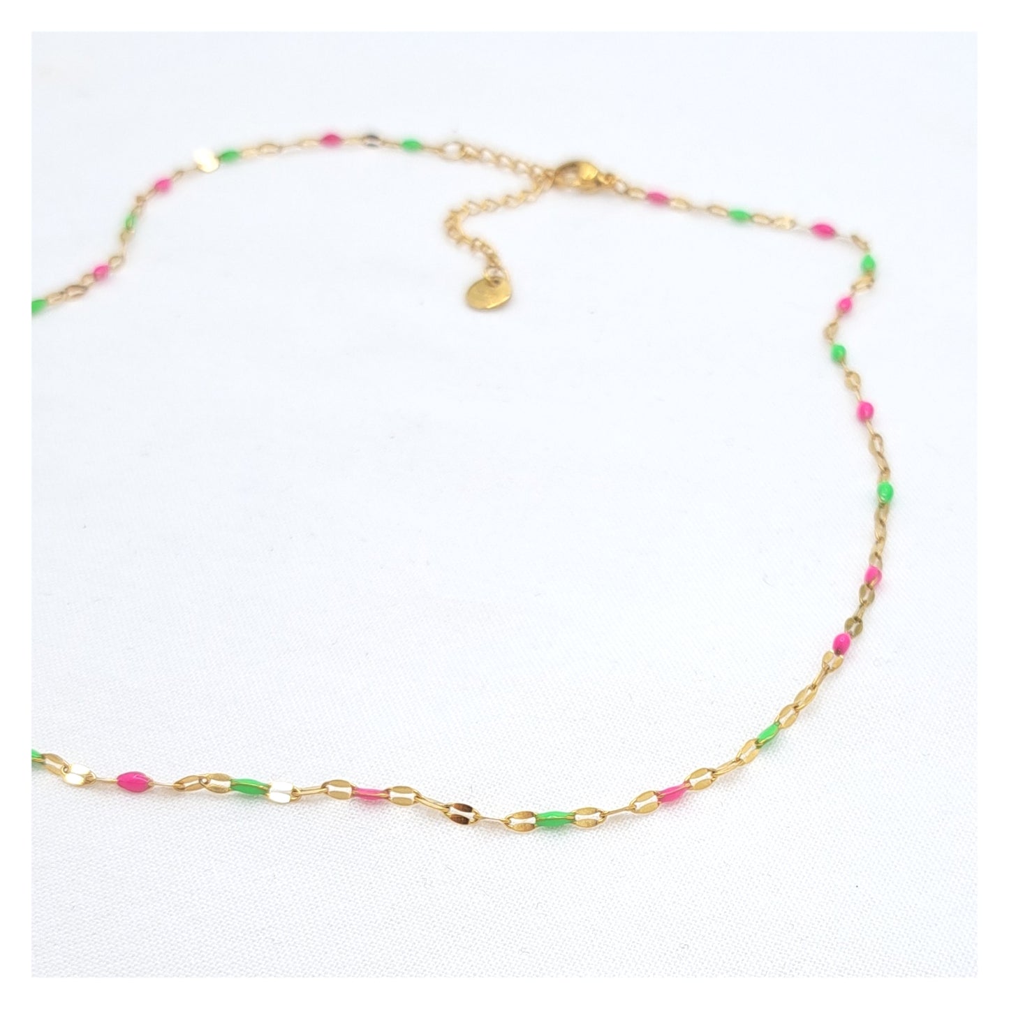 Bullet Necklace - Neon Pink/Green