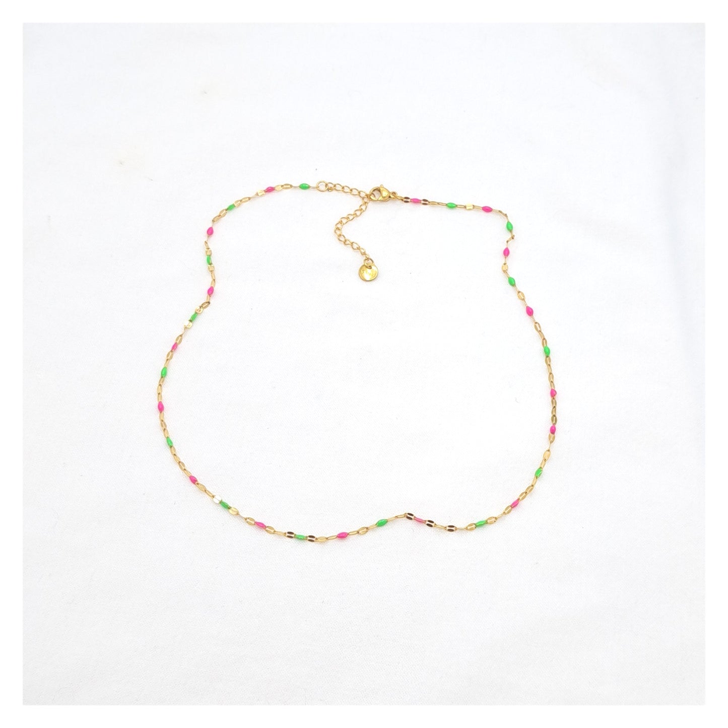 Bullet Necklace - Neon Pink/Green