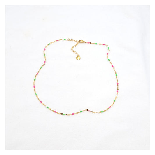 Bullet Necklace - Neon Pink/Green