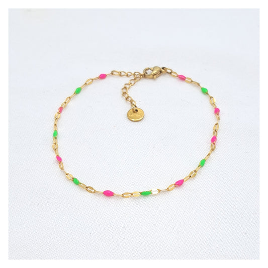 Bullet Bracelet - Neon Pink & Green