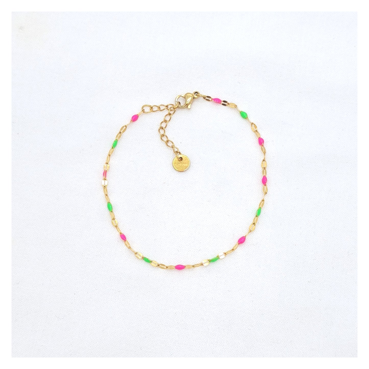 Bullet Bracelet - Neon Pink & Green