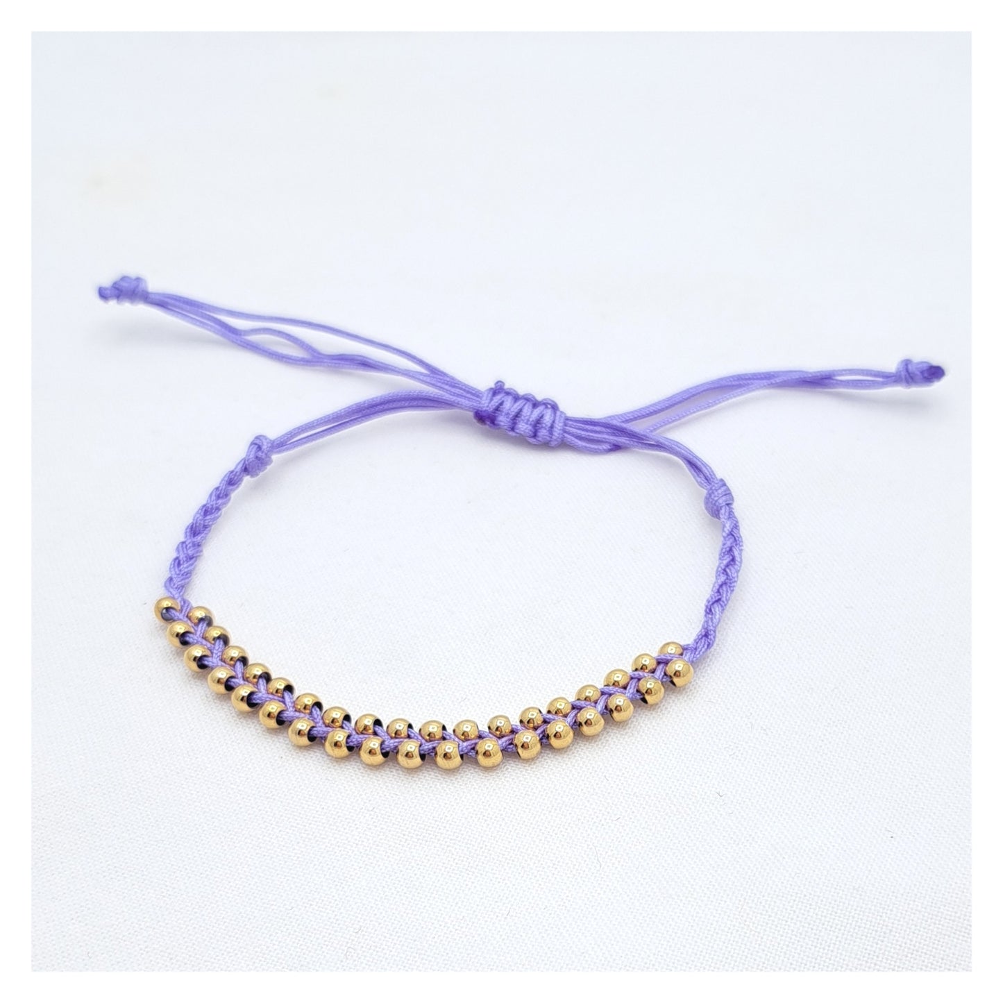 Gold Pearls Bracelet - Purple