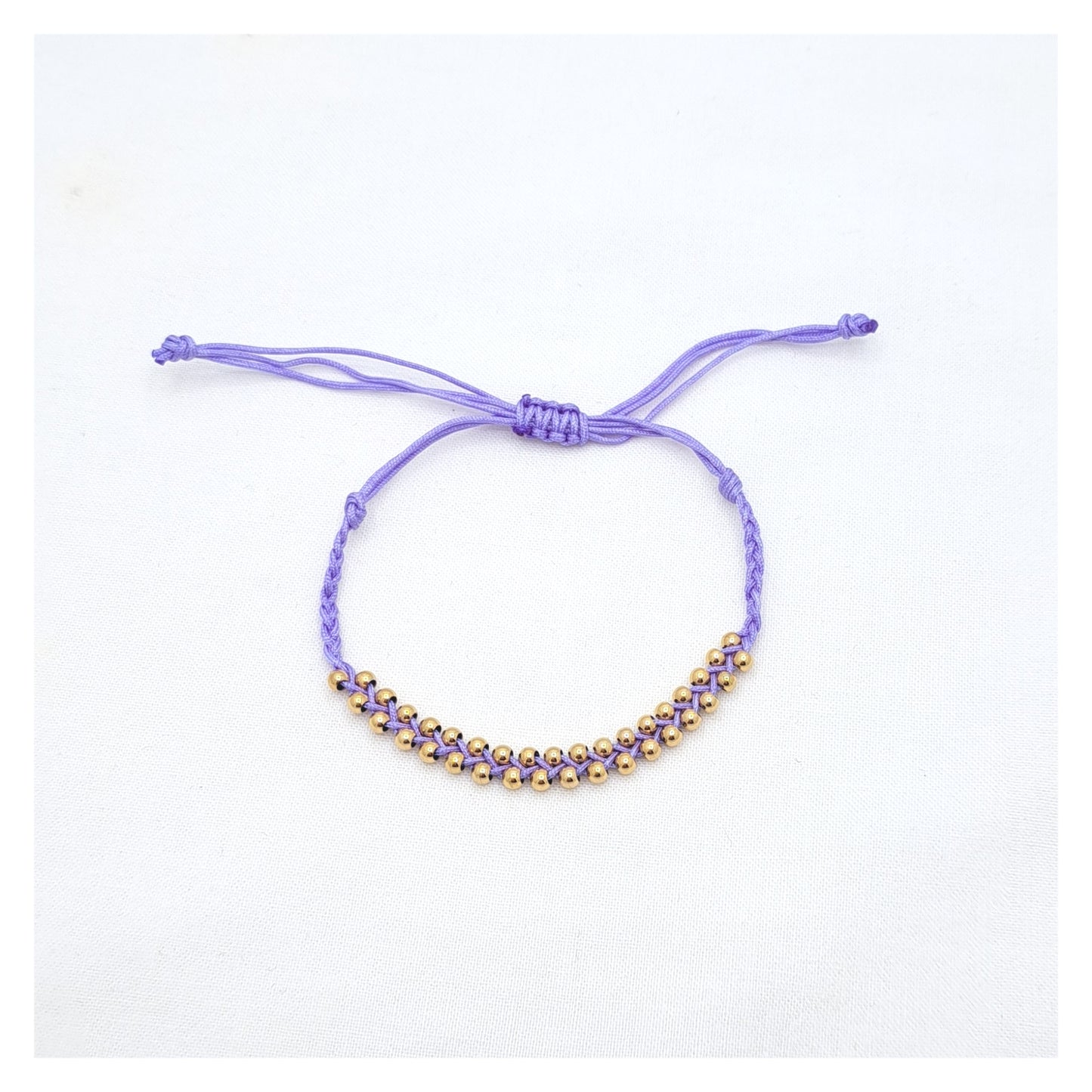 Gold Pearls Bracelet - Purple