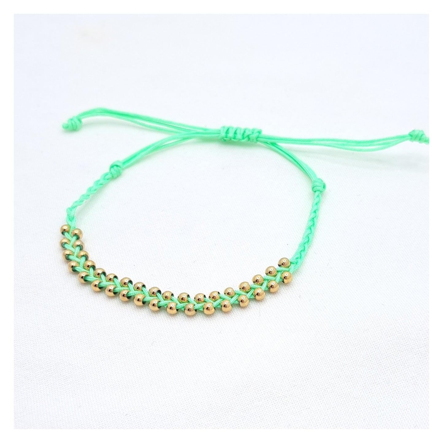 Gold Pearls Bracelet - Green