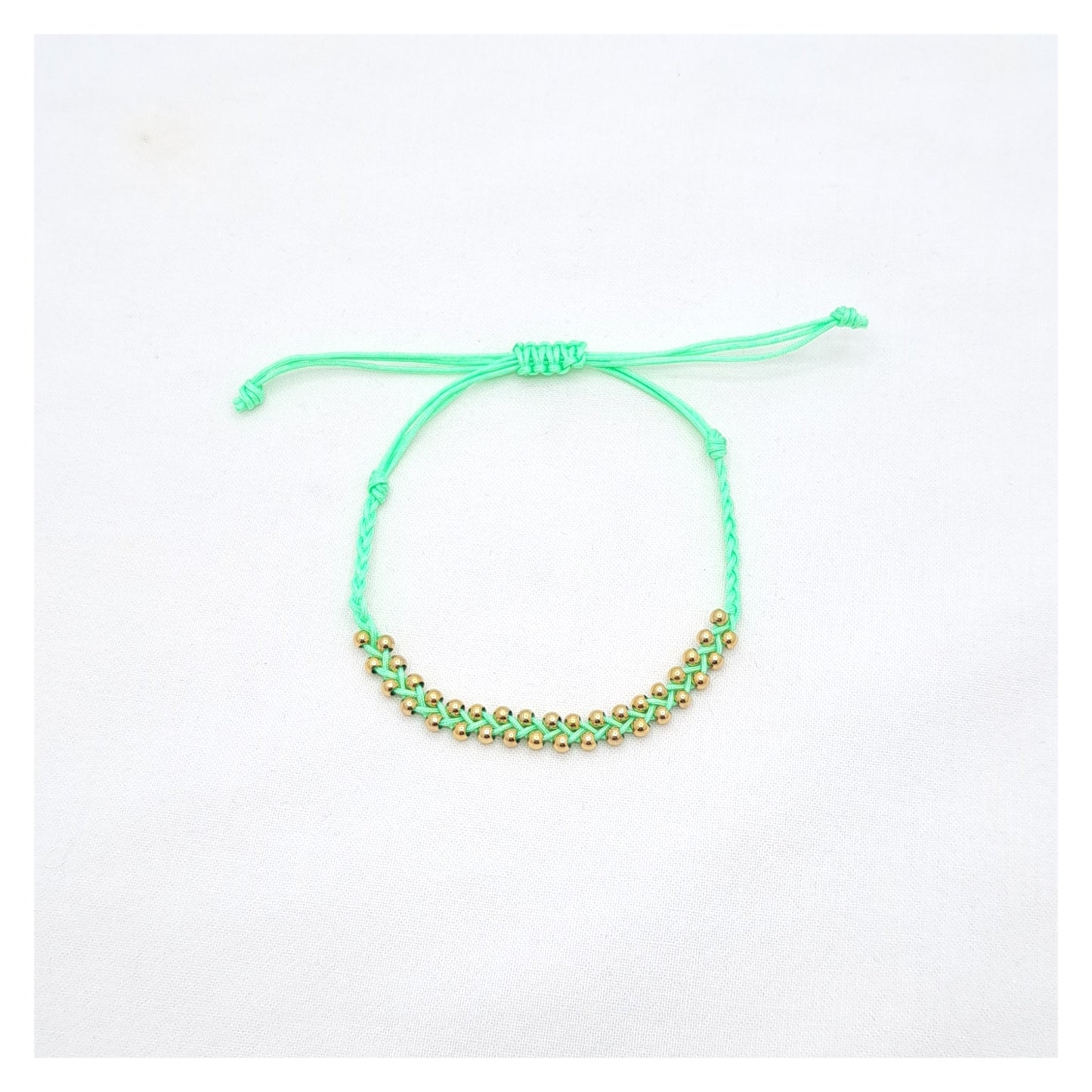 Gold Pearls Bracelet - Green