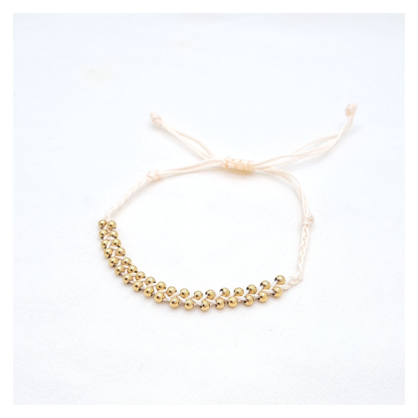 Gold Pearls Bracelet - Beige