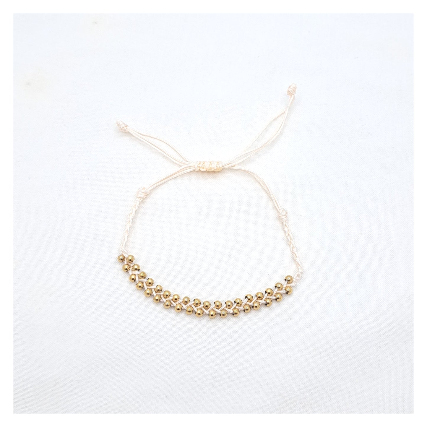 Gold Pearls Bracelet - Beige