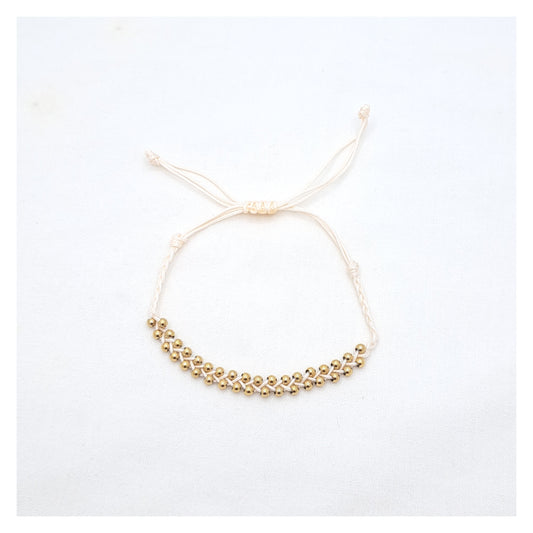 Gold Pearls Bracelet - Beige