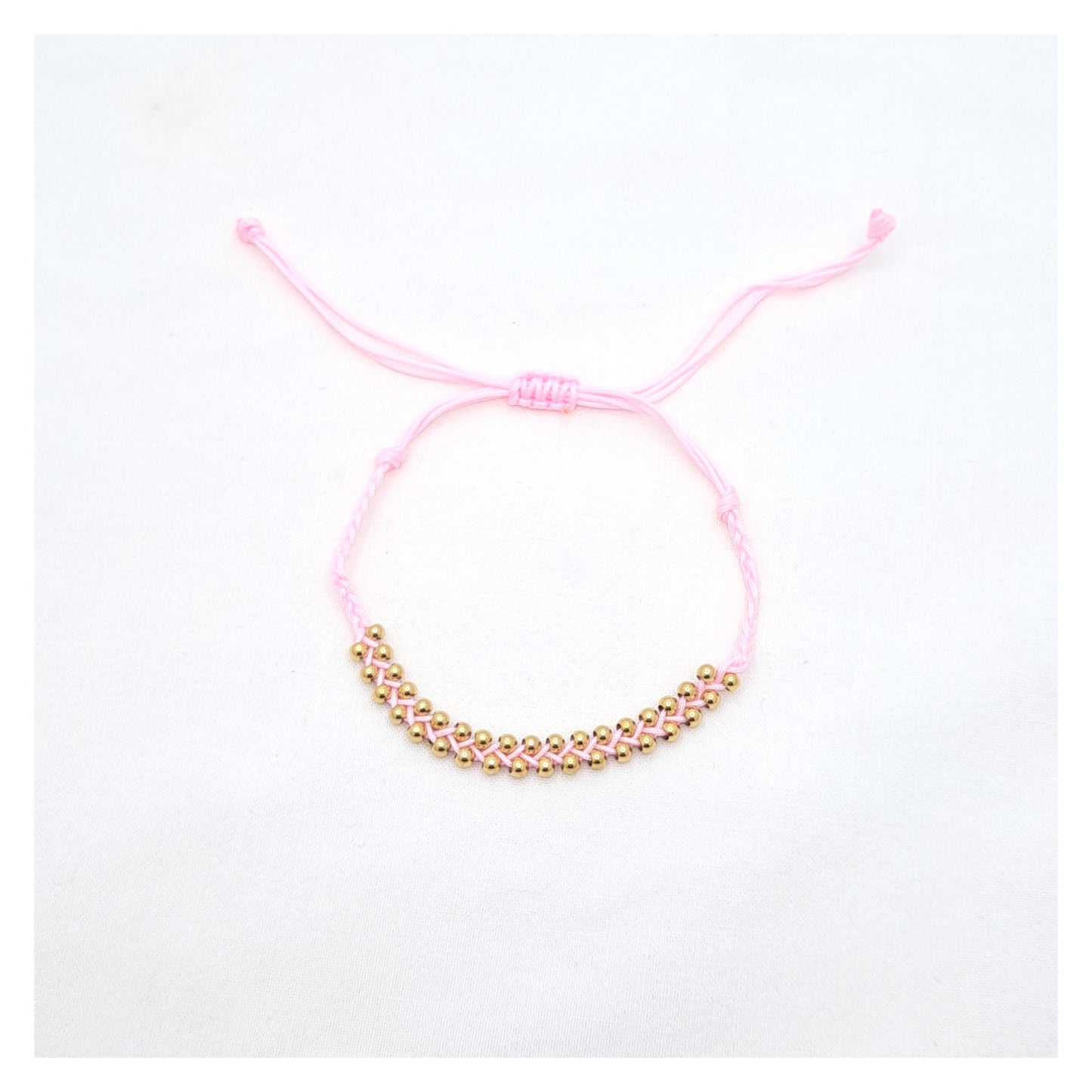 Gold Pearls Bracelet - Soft Pink