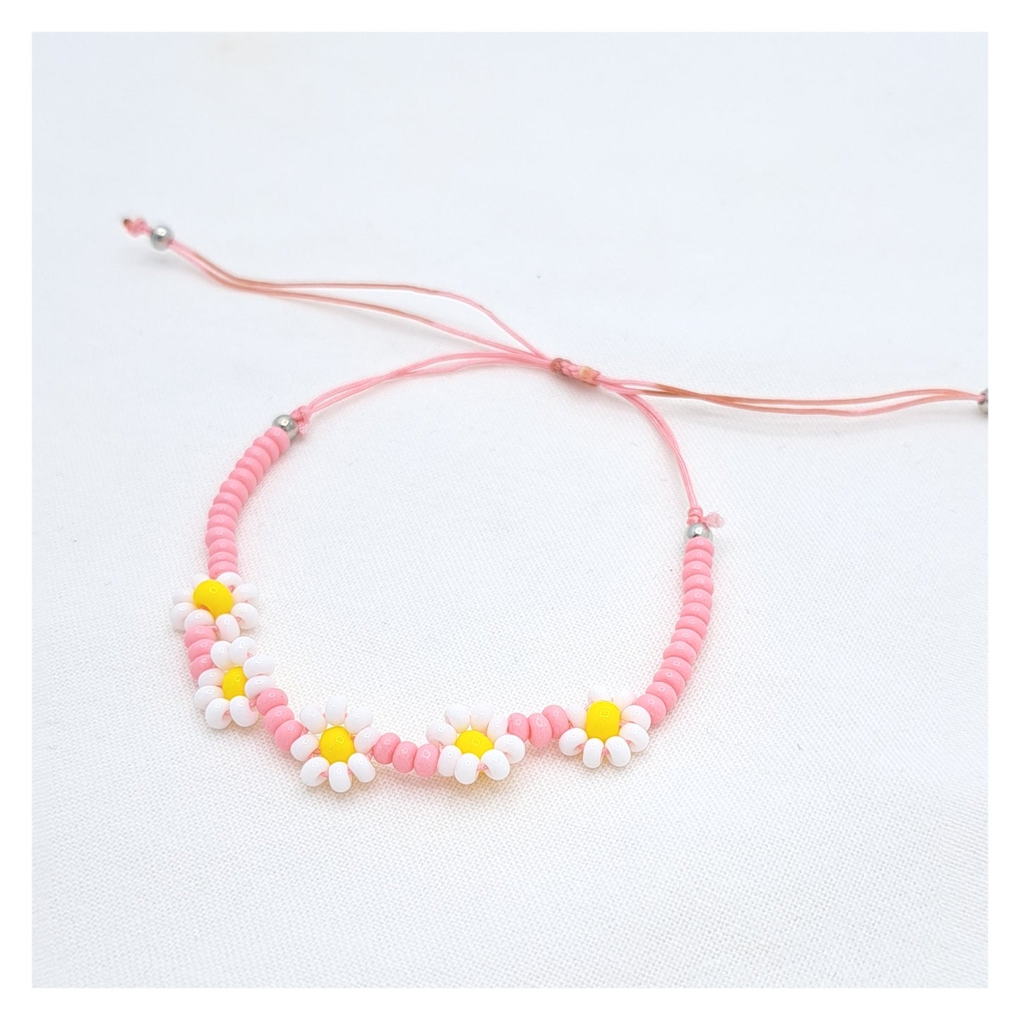 Flower Bracelet - Peach Pink