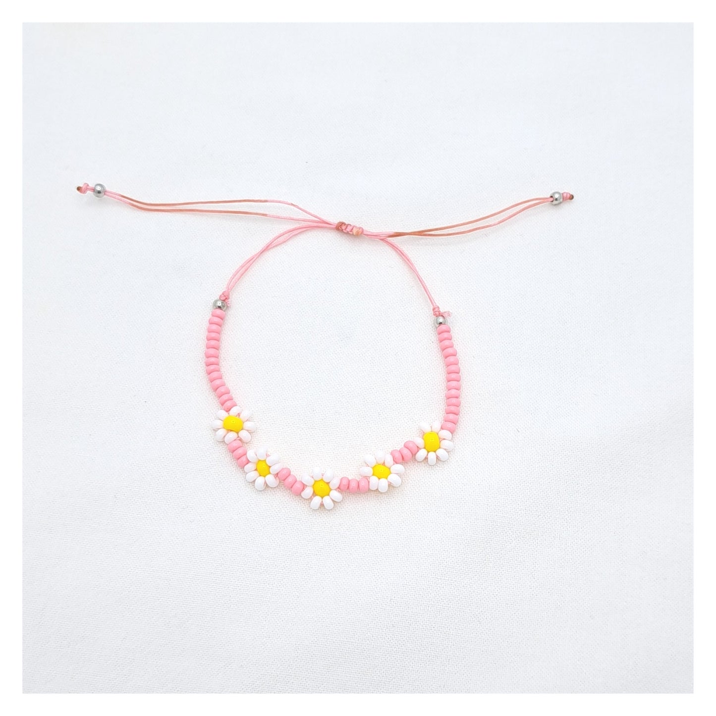 Flower Bracelet - Peach Pink