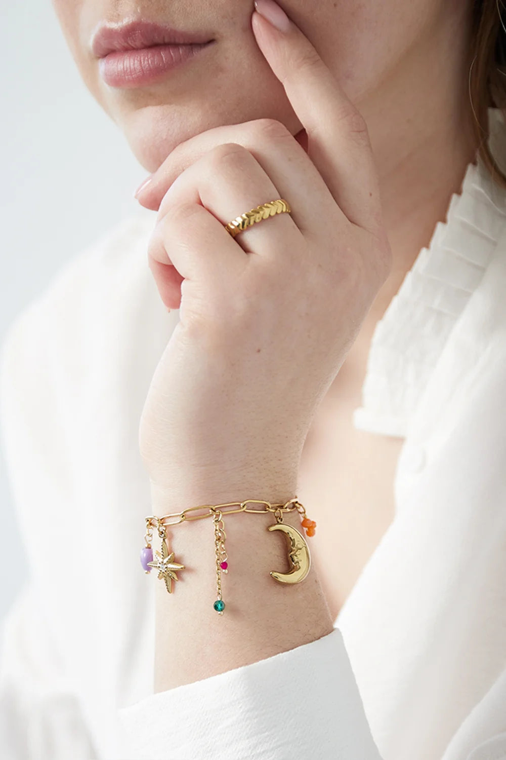 Charm Bracelet Moon & Stars Colorful